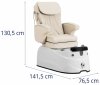  Fotel do pedicure elektryczny - brodzik na stopy - funkcja masażu - 105 W - 150 kg - kremowy  Physa 10040880 PHY_PSC_03